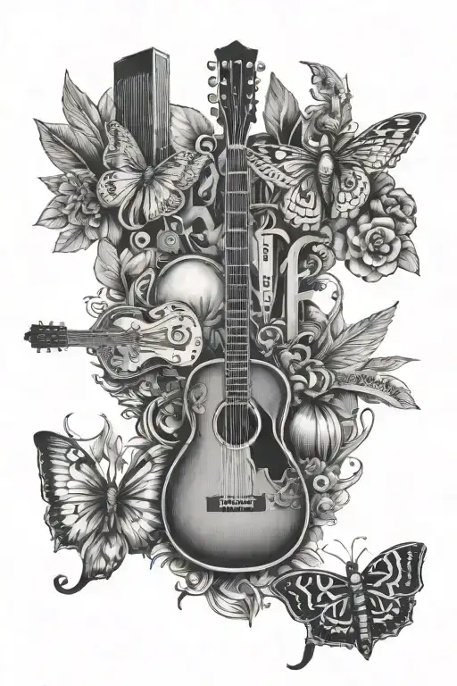 nashville iconic symbols tattoo design idea