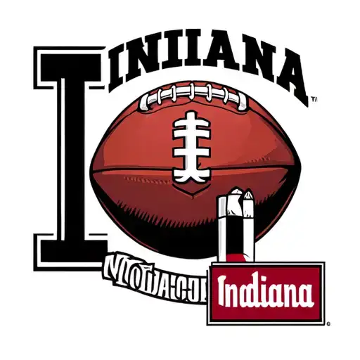 "Indiana - a football school " American football and a cigarette and the Indiana Hoosiers logo  tattoo design idea