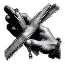 zipper holding tattoo design idea