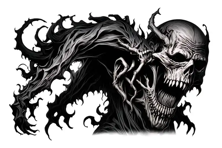 demonic horror tattoo design idea