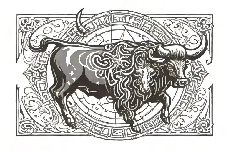 twice logo with taurus constellation tattoo design idea