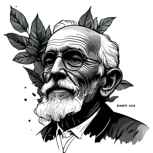 grandpa birth and death dates tattoo design idea