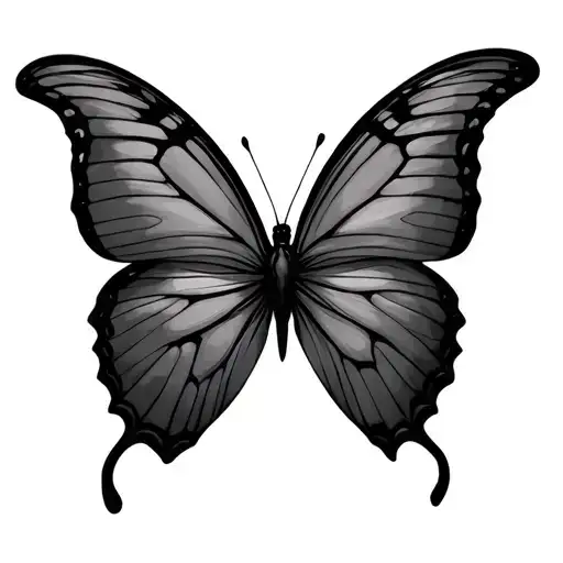 black butterfly tattoo design idea