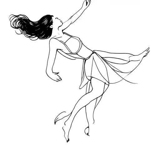 falling girl tattoo design idea