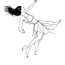 falling girl tattoo design idea