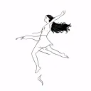 falling girl tattoo design idea