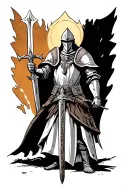 crusade knight holding a sword tattoo design idea