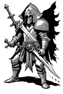 crusade knight holding a sword tattoo design idea