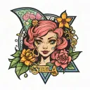 my daughters name Isla Stella elly and her birthday April 30th 2024 tattoo design idea