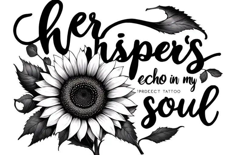 "Her whispers echo in my soul"  sunflower tattoo design idea