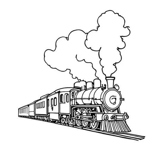 Steam Train tattoo design idea