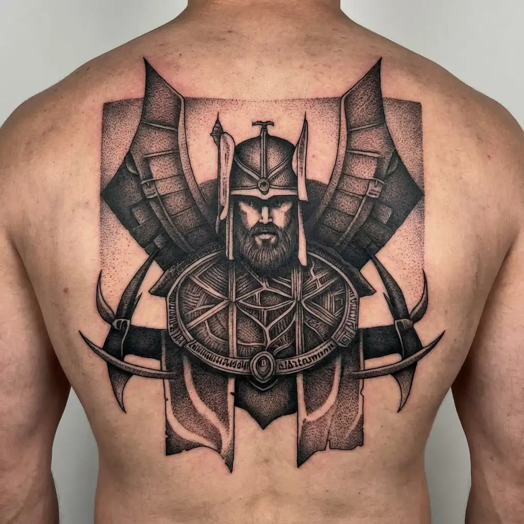 Anglo-Saxon warrior tattoo design idea