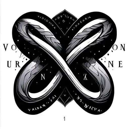 Infinity with the names Vladimir, Vova, Daria, Nikita tattoo design idea