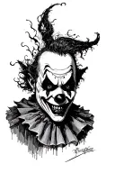 Evil Clown tattoo design idea