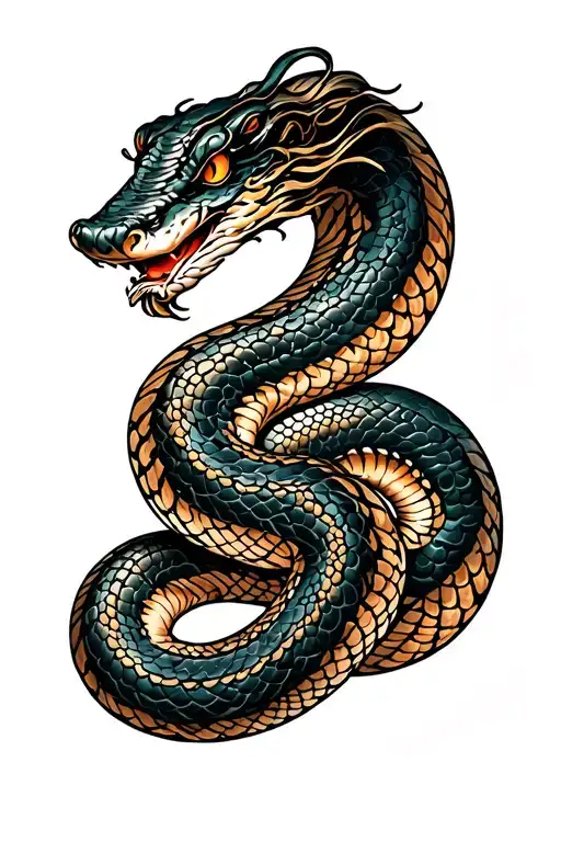 irezumi japanese snake tattoo design idea