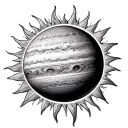 Jupiter orbiting the sun tattoo design idea