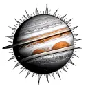 Jupiter orbiting the sun tattoo design idea