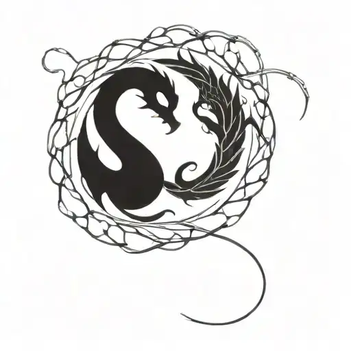 I want an inifnity dragon ouroboros tattoo with the Om and Yin Yang incorporated in a mystical way tattoo design idea