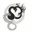 I want an inifnity dragon ouroboros tattoo with the Om and Yin Yang incorporated in a mystical way tattoo design idea