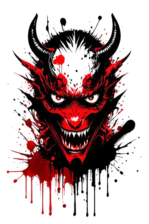 Japanese demon tattoo design idea