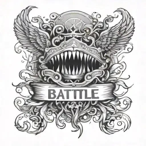 Life is a battle, let them begin the line tattoo design idea