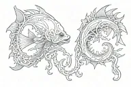 bone fish hook tattoo design idea