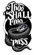 this too shall pass written with a cobra coild in a circle around text tattoo design idea