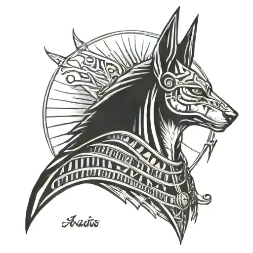 anubis egiptian god tattoo design idea