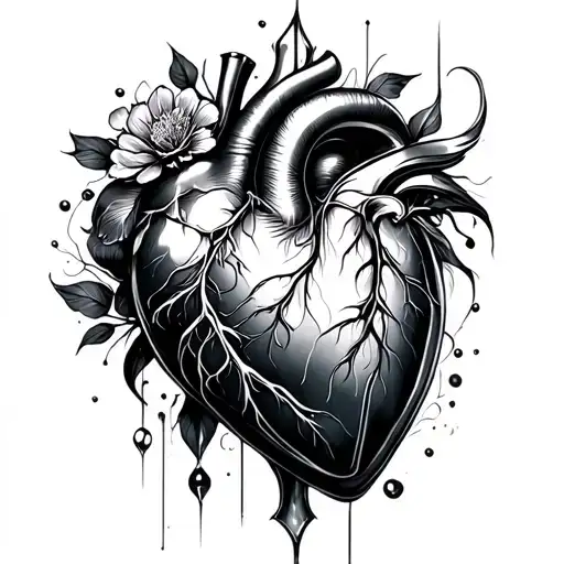 heart of glass mind of stone elegant  tattoo design idea