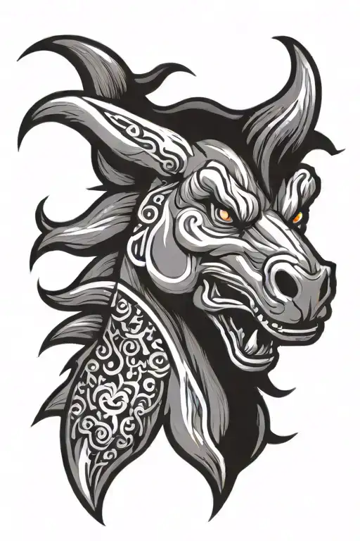 Denver Broncos mascot with iconic tattoo design idea