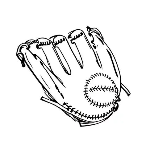 baseball catching glove tattoo design idea