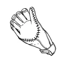 baseball catching glove tattoo design idea