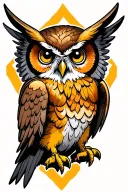 owl with big cute eyes and eagle wings tattoo design idea