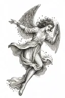 angel falling tattoo design idea