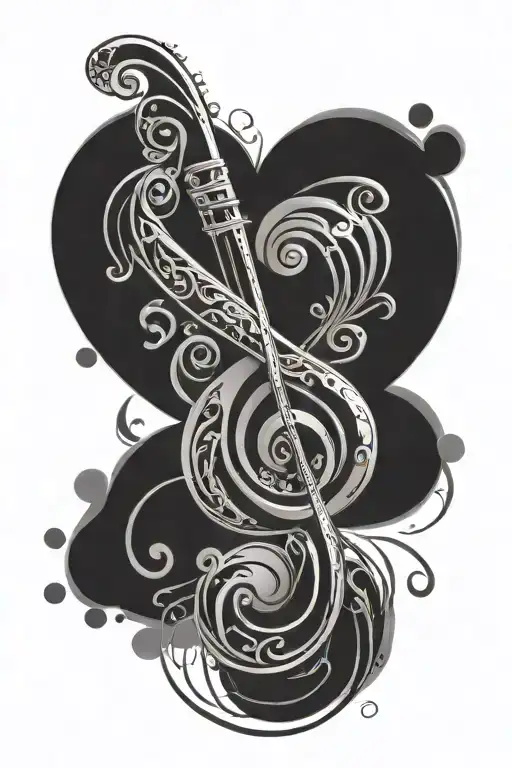 treble clef bass clef tattoo design idea