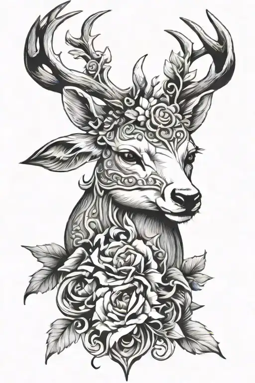 Sigun deer , turkish mythology tattoo tattoo design idea