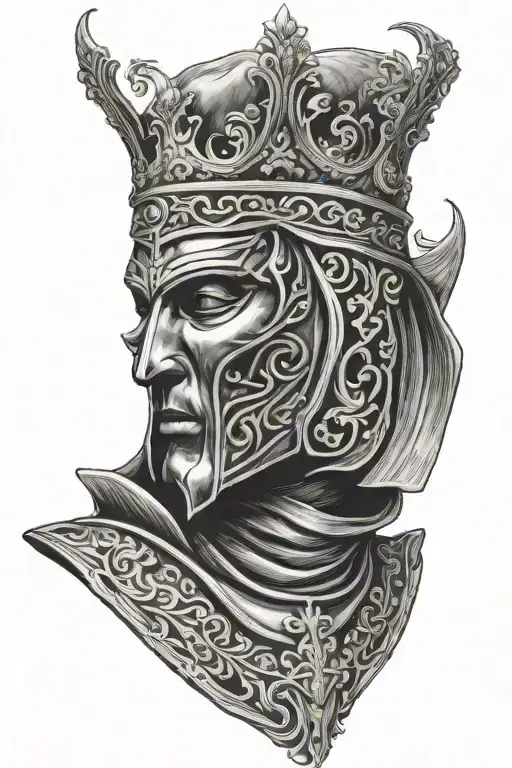 king baldwin iv metal mask tattoo design idea