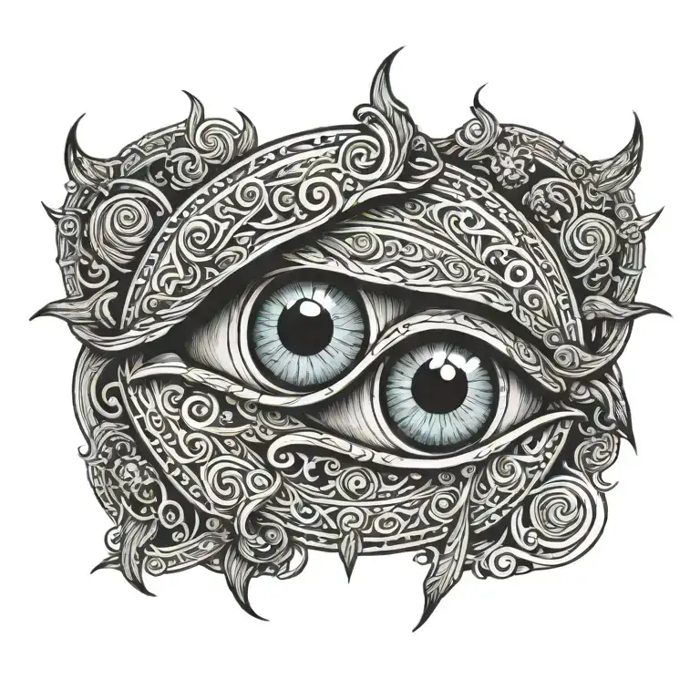viking witch evileye  tattoo design idea