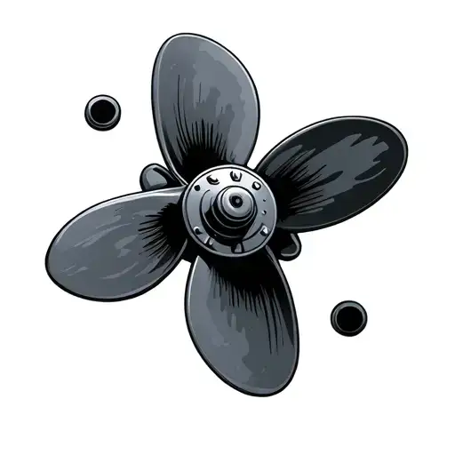 6 blade boat race propeller, world champion, 443 tattoo design idea