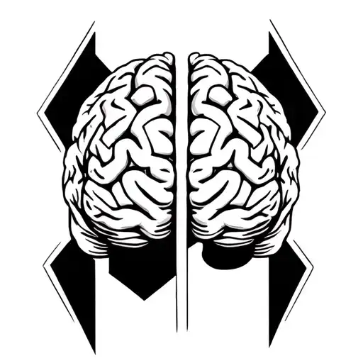 brain divided into three, for ASD, HIP, and ADHD tattoo design idea