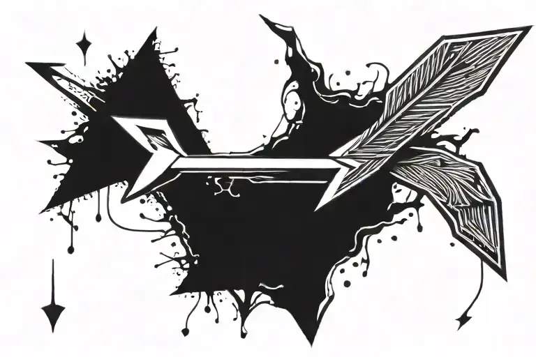 arrow with lighting bolt tattoo design idea