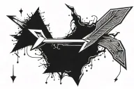 arrow with lighting bolt tattoo design idea