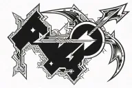 arrow with lighting bolt tattoo design idea