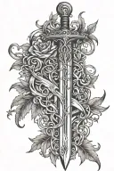 sword with vines wrapping tattoo design idea