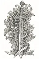 sword with vines wrapping tattoo design idea