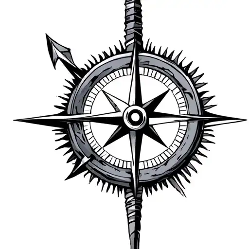 Compass Arrow tattoo design idea