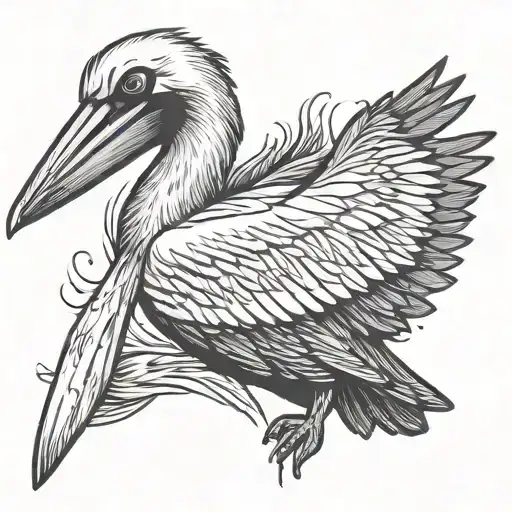 pelican tattoo design idea