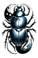 scarab beetle moon phases tattoo design idea