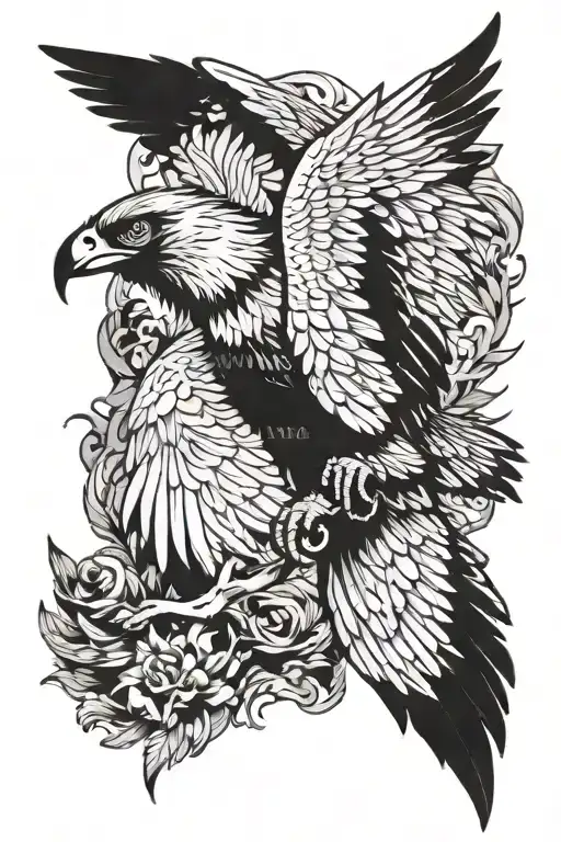 bearded vulture soaring tattoo design idea