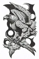 bearded vulture soaring tattoo design idea